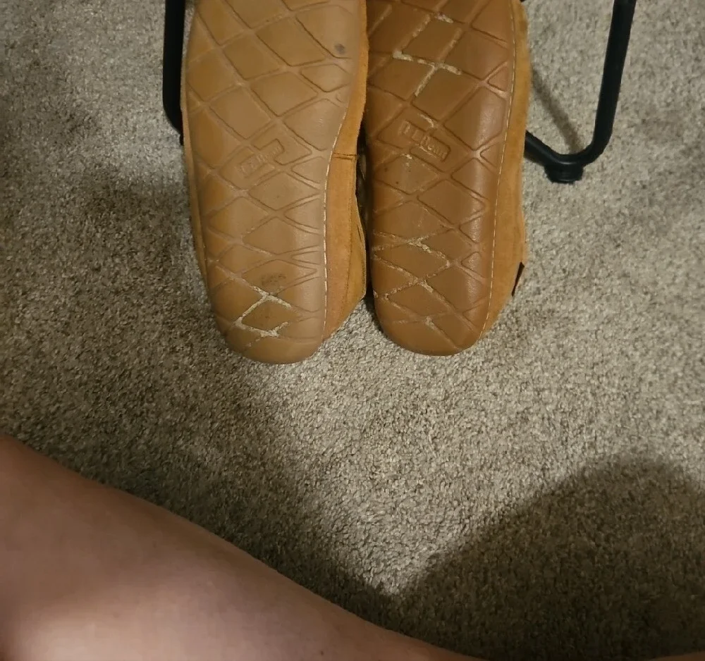 Ll Bean Shearling Chestnut Suede Moccasin Slippers